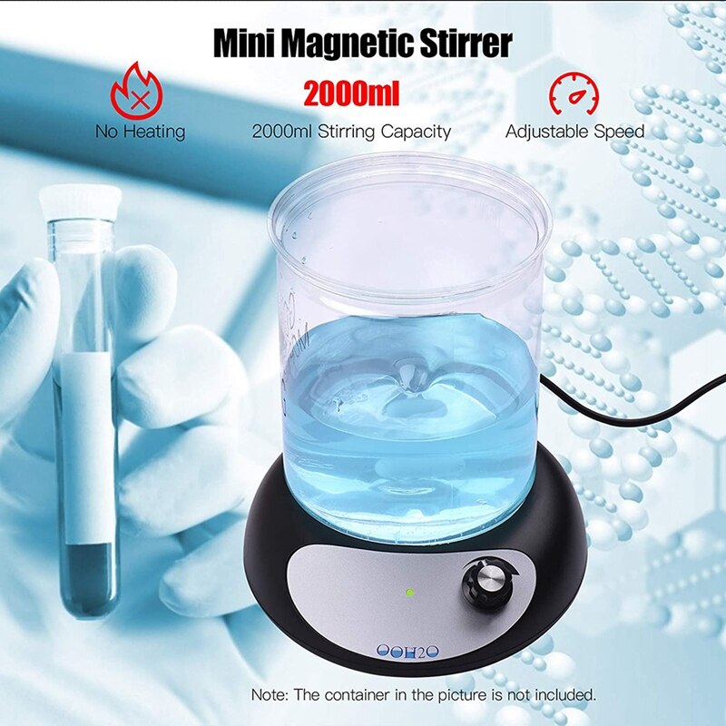 Magnetic Stirrer Mini Magnetic Mixer With Stir Bar Speed Adjusting(No Heating) Max Stirring Capacity:2000Ml