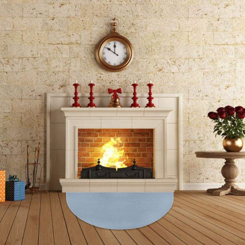 Tapis ignifuges (24 pouces * 42 pouces) pour devant la cheminée tapis de cheminée demi-rond tapis antidérapant pour poêle à bois