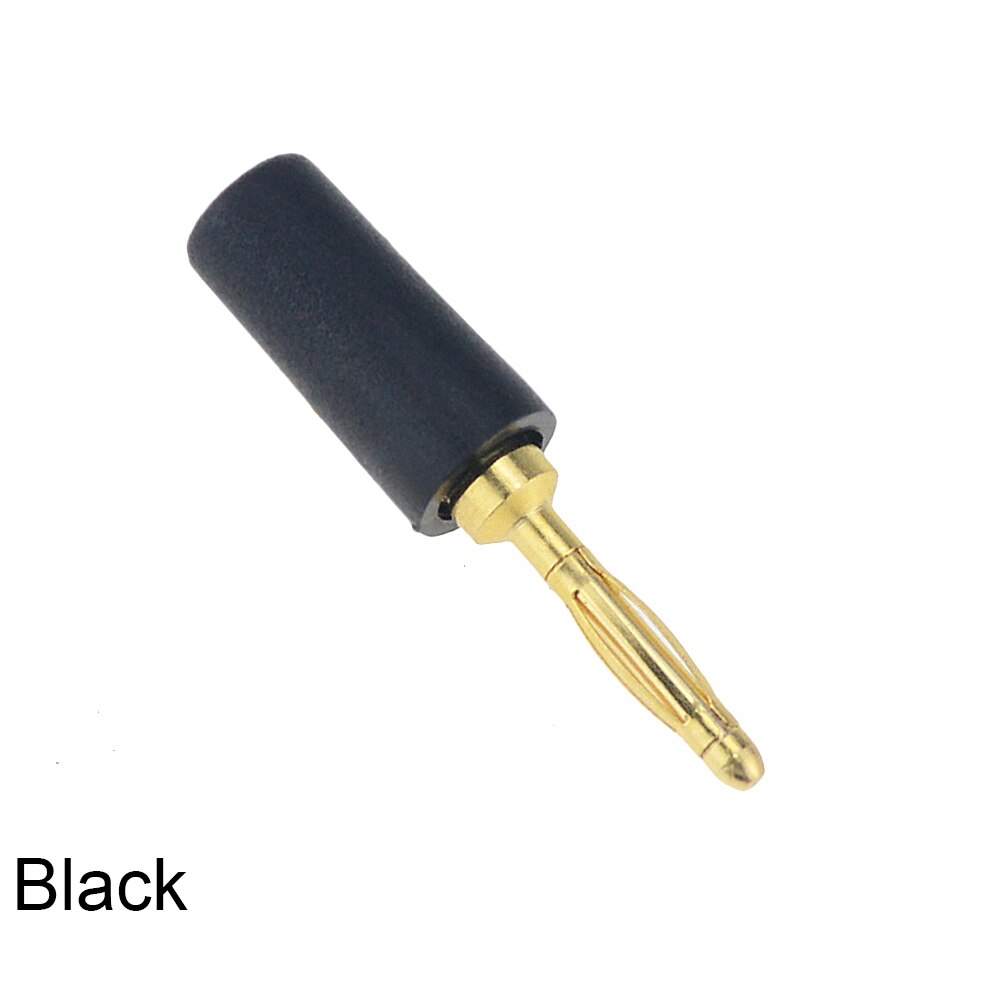 5Stck Gold-überzogene 2MM Kleine Banane Stecker 2mm Laterne Kopf Schweißen Für Experiment Prüfung Linie Isolierung Tafel Stecker Bananen Buchse: Schwarz