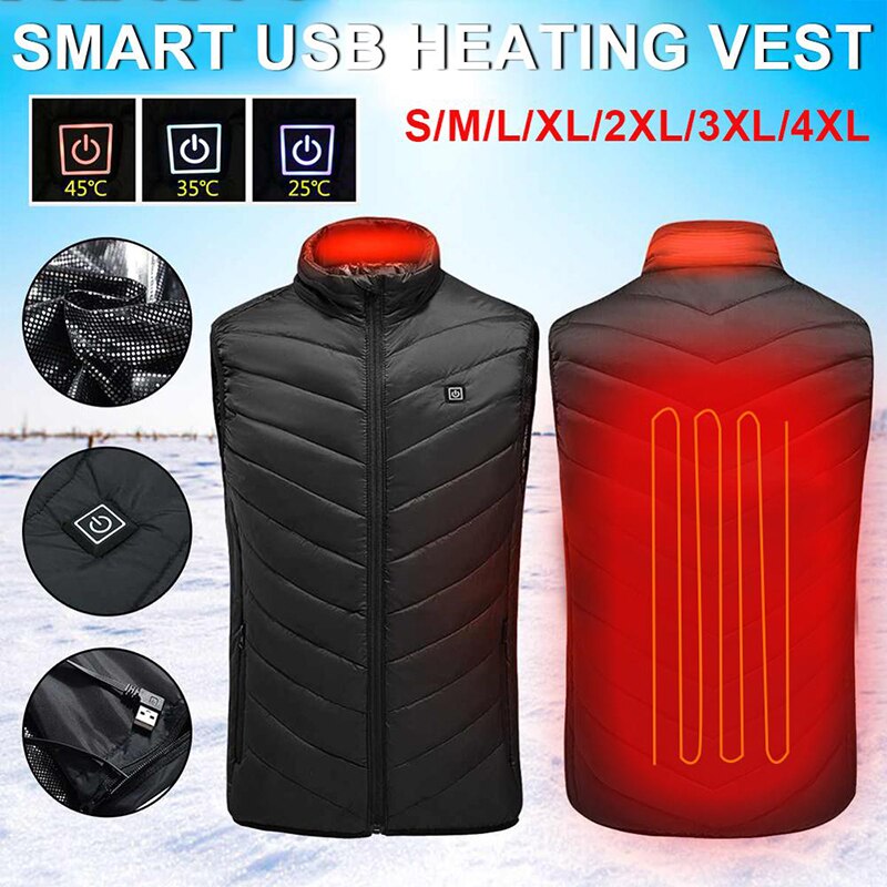Outdoor Equipment USB Infrared Heating Vest Jacket Winter Electric Thermal Clothing Waistcoat Sports Hiking Camping Heated Vest