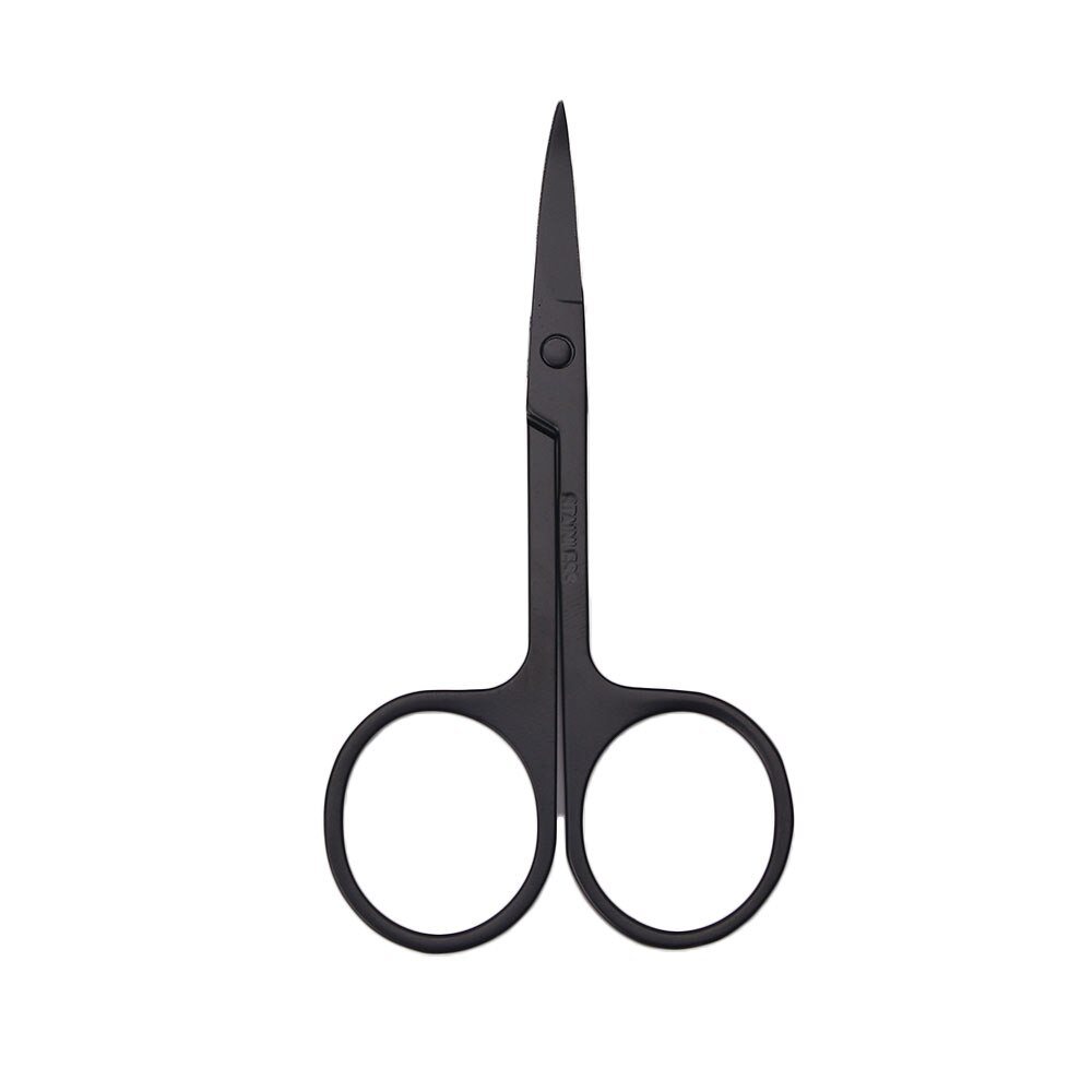 Pinzas negras para cejas, 1/3 Uds., pinzas de punta plana, tijeras curvas para nariz, eliminación de pestañas, vello de cejas, juego de maquillaje de acero inoxidable: 3
