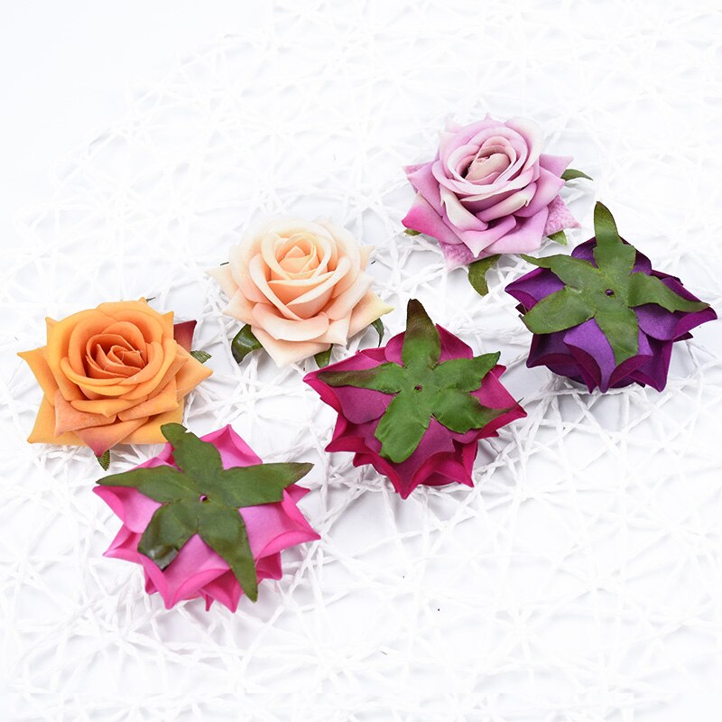 100 stk flannel roser silke blomster væg kunstige planter hjem bryllup dekoration diy scrapbog slik æske broche foto rekvisitter