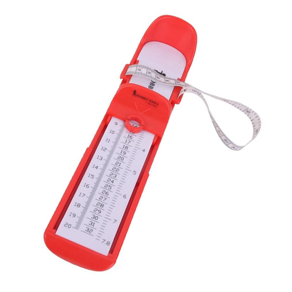 0-20cm Children Shoe Size Ruler Kids Foot Adjustable Plastic Measuring Gauge Tool Shoe Sizer: Red