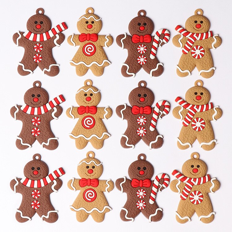Gingerbread homem enfeites de natal feliz natal para o ano novo 2022 decorações da árvore de natal pingente festival casa decorações: B