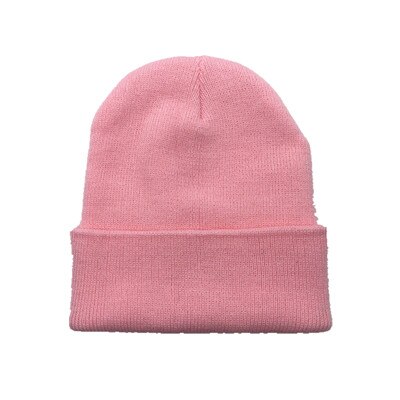 Bonnet unisexe solide | Mélange de laine, bonnet unisexe, bonnet d'automne et d'hiver, casquette tricotée chaude pour hommes et femmes, chapeaux Gorro bonnets de Ski: Pink