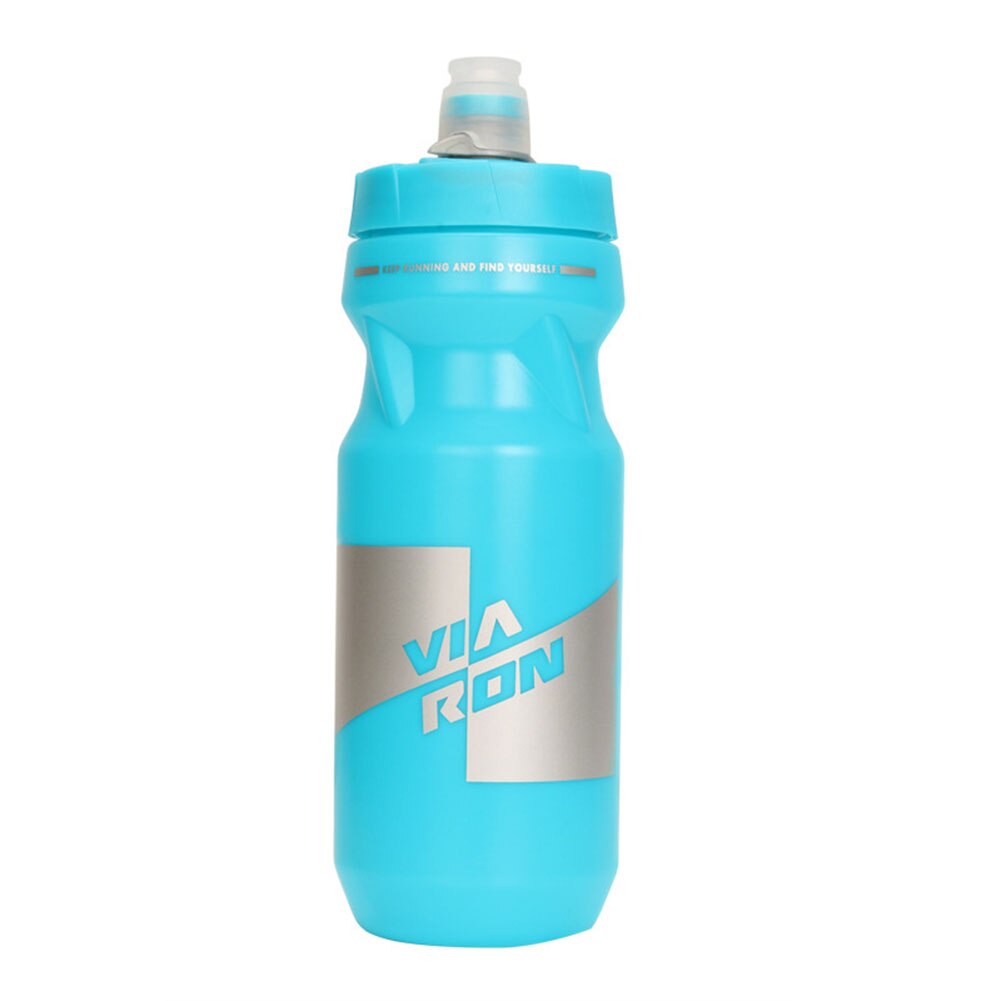 Botella de agua deportiva exprimible 610 ml 21 oz BPA tapa para empujar-tirar libre para deportes al aire libre Fitness ciclismo senderismo botella de cuatro colores: Blue