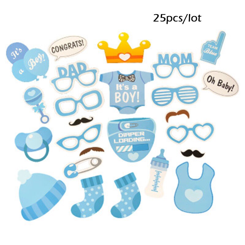 Jongen Of Meisje Geslacht Onthullen Decoratie Papier Crown Bril Baby Fles Foto Props Baby Shower Birthday Party Supply Decoraties: boy