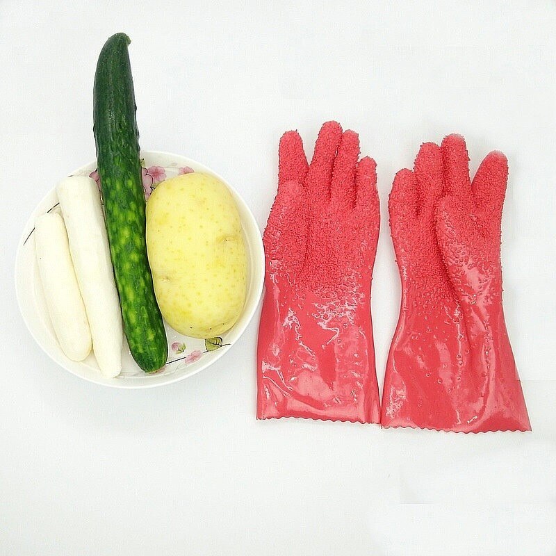 Kitchen Scale Gloves Peeling Glove Potato Washing Fish Scale Scraping Magic Rubber Silicone Washing Cleaning Gloves