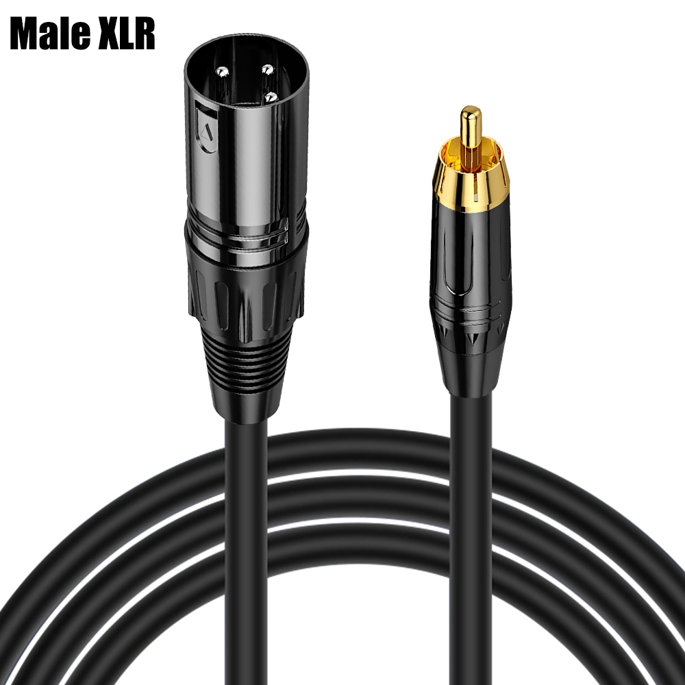 Câble Audio XLR vers RCA pour amplificateur karaoké Mikrofo 1/2/3/5/10/15 mètres de Long fil HIFI adaptateur de canon convertisseur: Black / < =0.5m