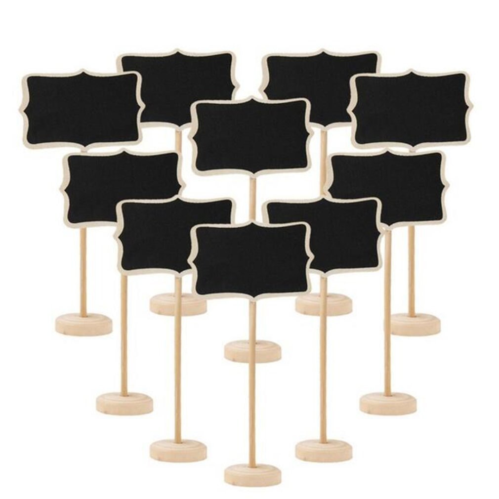10Pcs Schoolbord Houten Krijtbord Mini Hout Bericht Prikbord Tafel Wedding Party Decor Schrijven Informatie