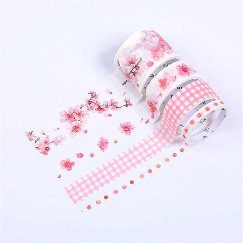 4pcs/set Japanese Decoration Kawaii Masking Fresh Paper Diy Washi Tape Stickers Scrapbooking Cute Stationary School Supplies: L
