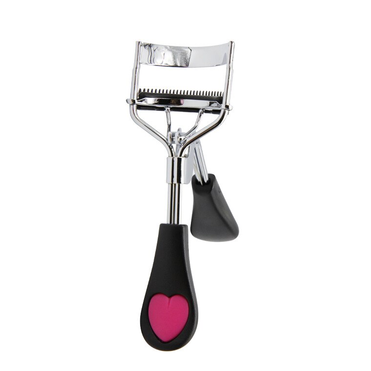 1pc Women Lady Eyelash Curler With Comb Supplementer Clip Nature Curl Eye Lash Eyelash Tweezers: Black