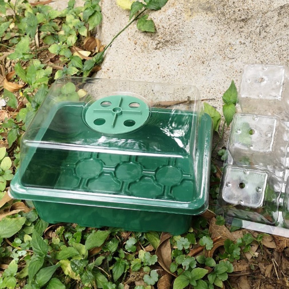 Insulation And Moisturizing Seedling Box Household Seedling Tray Plant Nursery Special Basin Rectangular Plant Planting Tray: Army Green