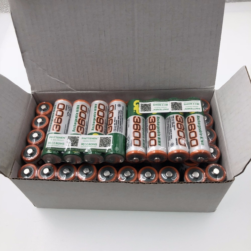 100% AA 3600mAh 1.2v lithium lion rechargeable Li-ion Battery batteries and LED flashlight,
