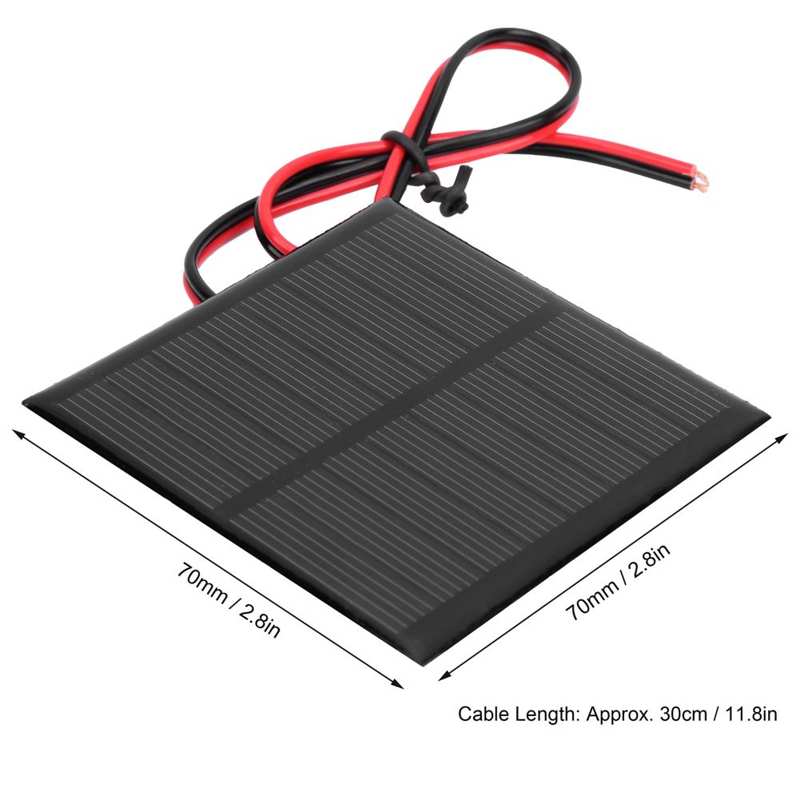 Battery Tester Testing Equipment Small Solar Battery Panel Polysilicon Epoxy Battery Module with 30cm Cable DC 4V 160mA