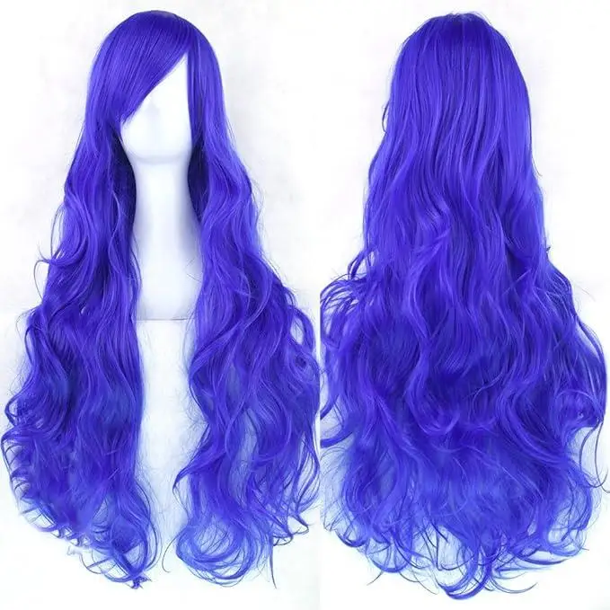 Perruque synthétique longue postiche rose blond noir bleu fête cheveux Cosplay perruques pour les femmes: Beige