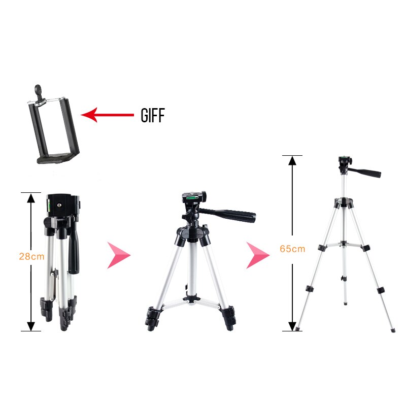 35-106cm Universal Phone Tripod Clip Set For Stand Holder Adjustable Cell Phone Tripod for iPhone X XS Camera Bluetooth Remote