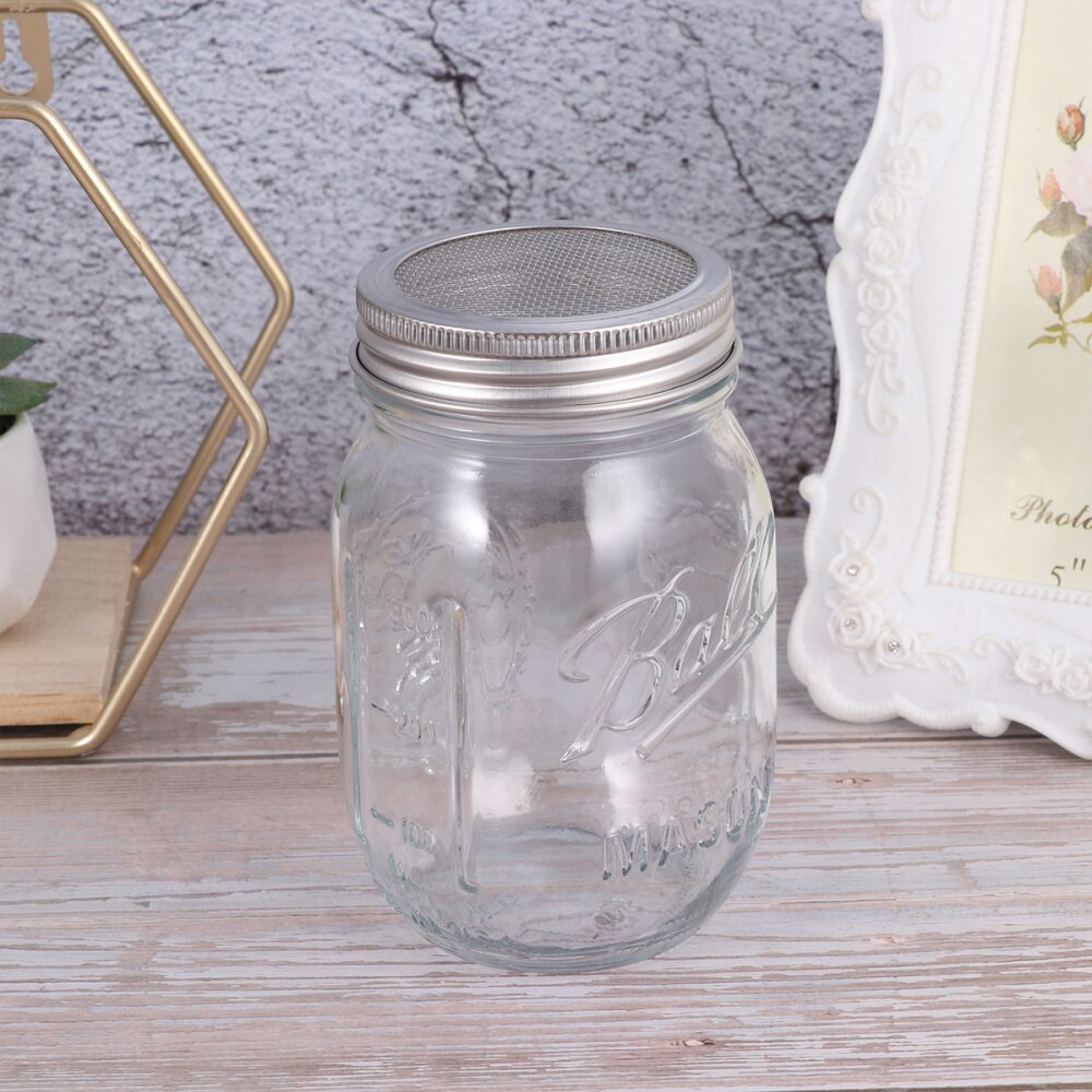 Bocaux en verre 3 pièces à large bouche Mason pots Kit de pot de germination de graines pour la maison potager (450ml avec couvercle et support)