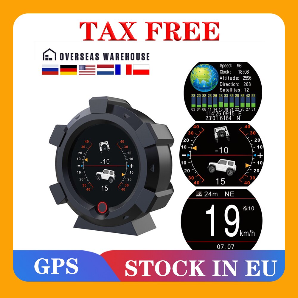 X95 Gps Horizontale Helling Meter Inclinometer Snelheidsmeter Pmh Kmh Auto Kompas Pitch Tilt Hoek Hoogte Latitude Longitude