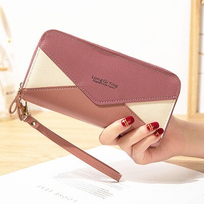 Women Wallet Long Female Card Holder PU Wallet Coin Purses Girls Leather Wallet Envelope: 15