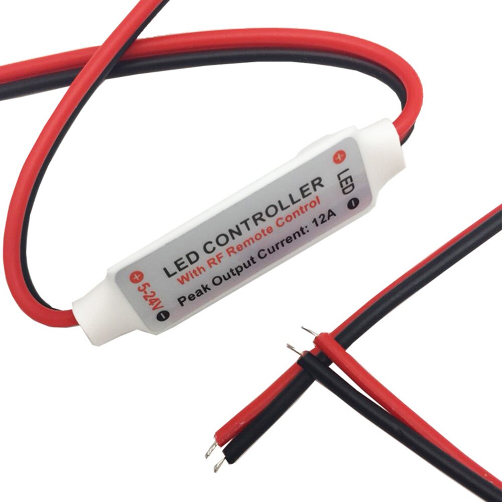 5-24V Led Controller DC 12A RF Wireless Controller Switch Led Dimmer With Mini Remote Switch In-line Led Light Controller