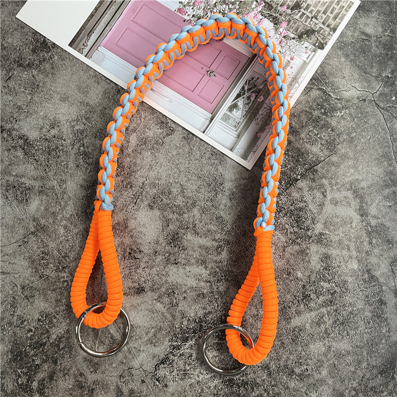 Bolso de hombro para teléfono móvil, cordón trenzado, correa de mano ancha, accesorios para bolso de contraste, cordones Premium, cuerda Universal: Naranja