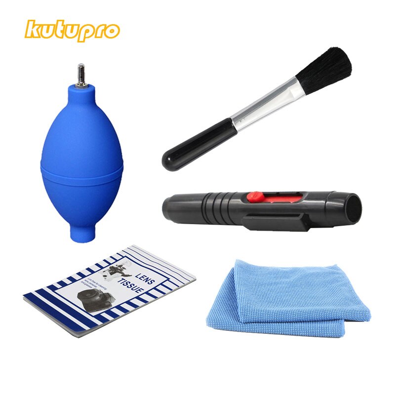 Kutupro 5in1 Staub Reiniger Kamera Reinigung kit objektiv papier Objektiv Stift Pinsel tuch Luft Gebläse ebene für canon nikon sony