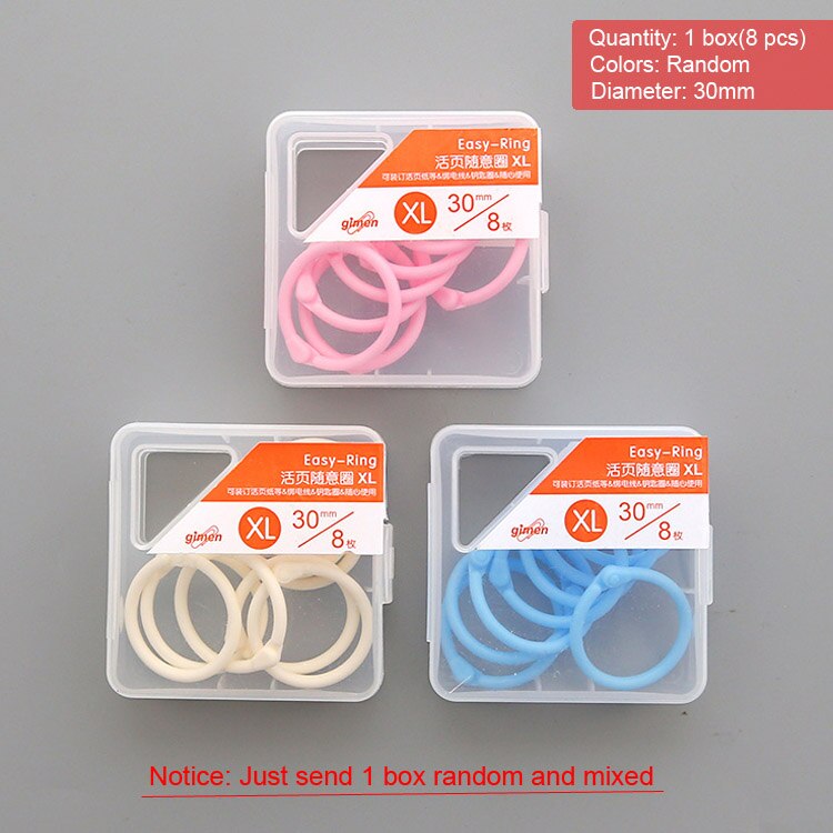 Kreative Süssigkeit Farbige Einfach Ring Papier Skizze Hinweis Buch verlieren Blatt Bindemittel Multi-funktion Kreis Kalender Keychain Schlüssel Ring: XL