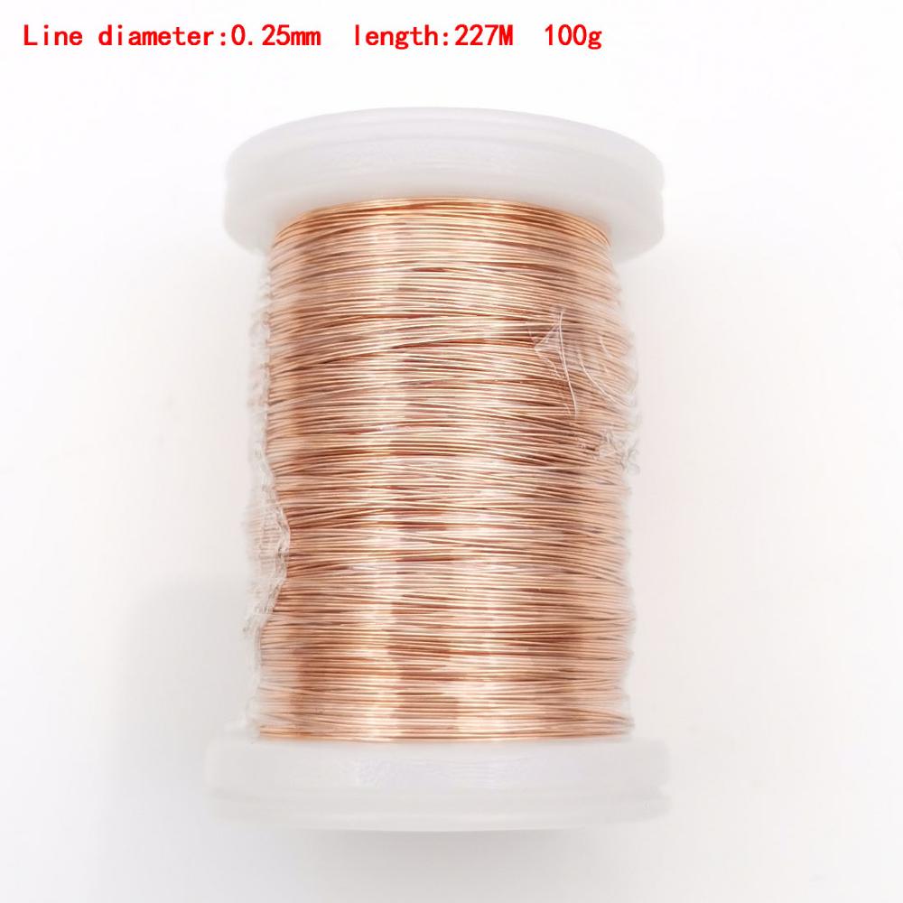 Qa -1-155 magnettråd 0.13mm 0.16/ 0.2 / 0.25mm 100g 2 uew emaljerad koppartråd magnetisk spolelindning elektromagnetisk induktion: 0.25mm 100g