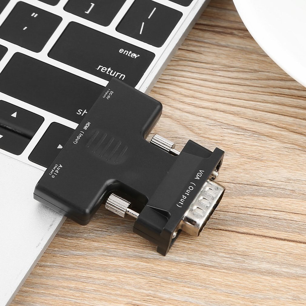 HDMI Input Female to VGA Male Converter Adapter With Audio Cable Support 1080P Signal Output