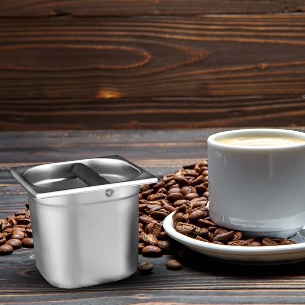 Caja portátil de acero inoxidable para residuos de café en polvo, contenedor de reciclaje de café molido para el hogar