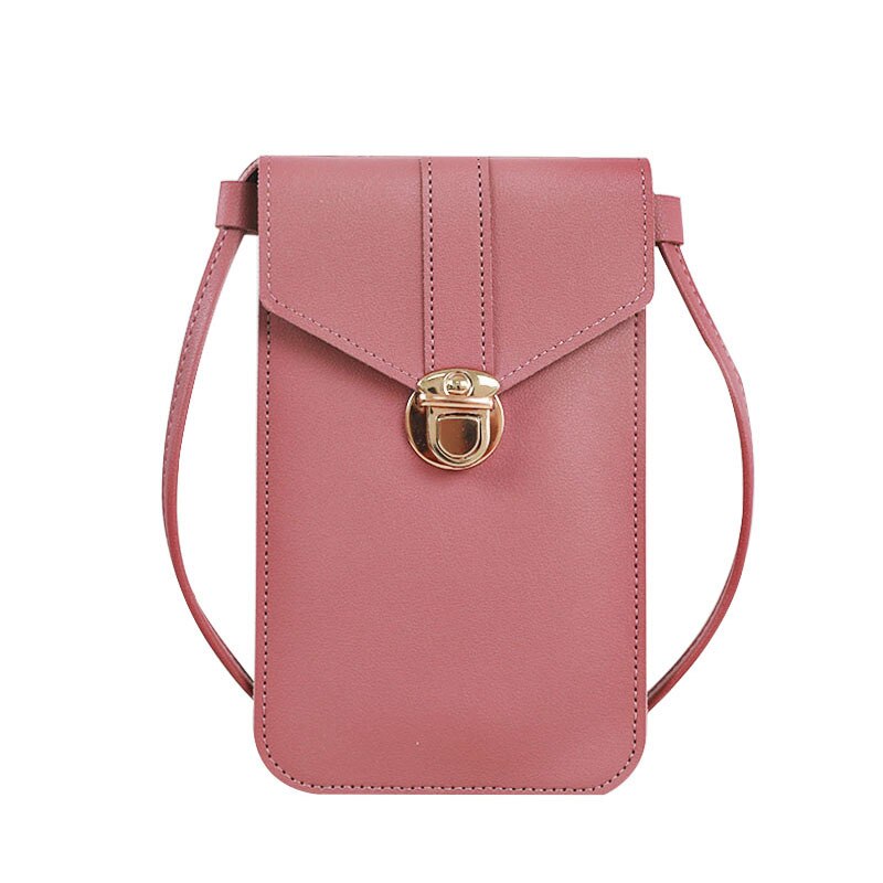 PU Crossbody praktisch tasche mädchen Brieftasche Tasche Touchscreen praktisch Geldbörse Tasche Smartphone Schulter Riemen Handtasche Wasserdicht: 01 tief Rosa