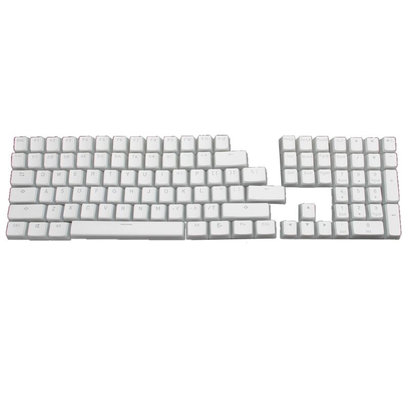 104 key Caps PBT Double Skin Milk Shot Backlit Keycap For OEM Cherry MX: White