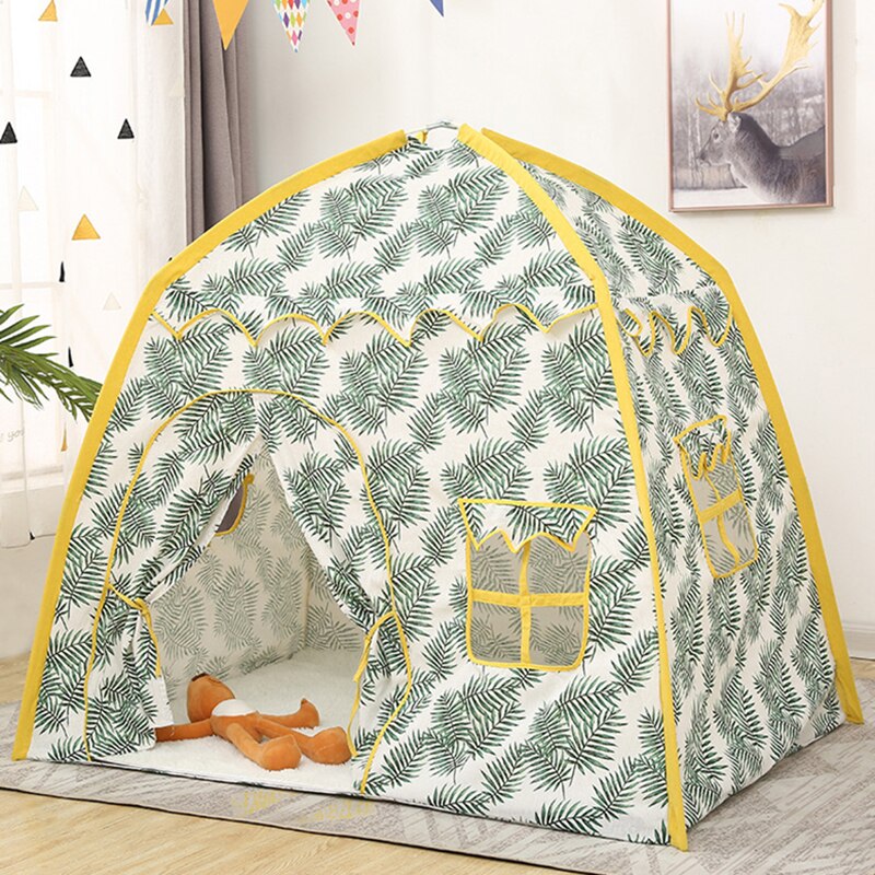 Tienda de juegos plegable para niños y niñas, casa de juegos para niños, Castillo de princesa: Leaf style