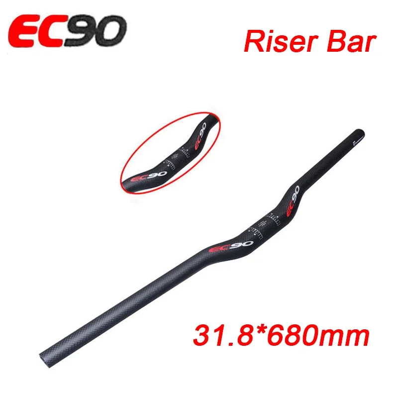 Manillar de bicicleta de carbono EC90, manillar ultraligero para bicicleta de montaña de 25,4mm y 31,8mm, barra plana/riser de carbono completa: Multicolor