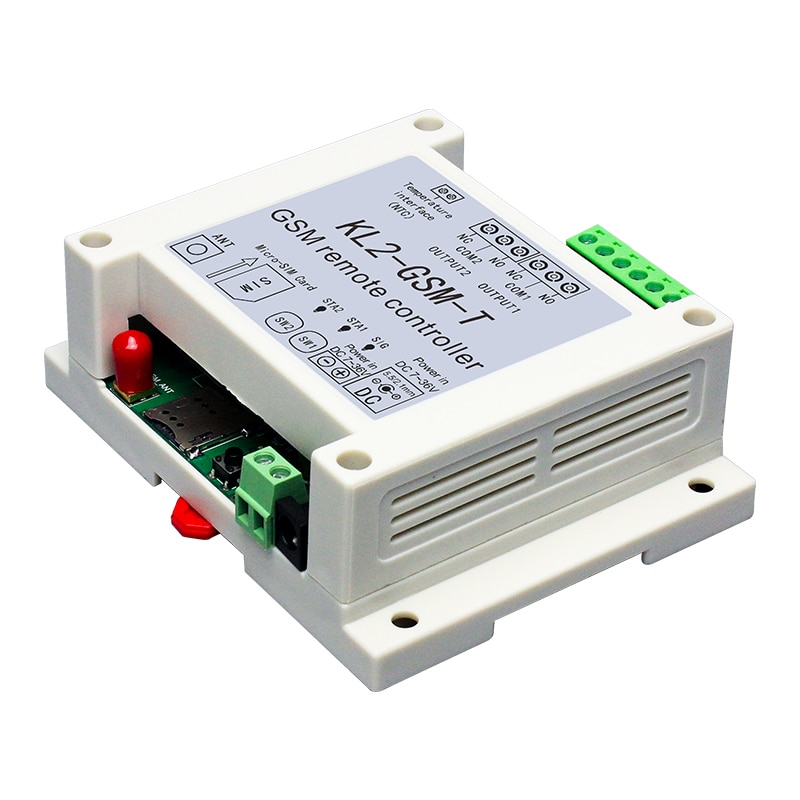 DC12V 2Channel Relay Output GSM Remote Control Switch KL2-GSM-T With 1M Temperature Sensor