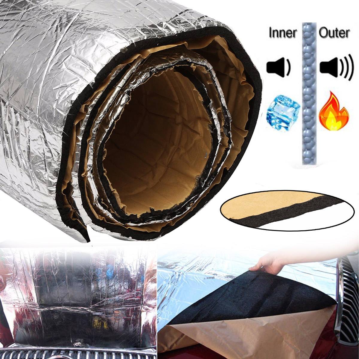 Bil lyddæmpende bil lastbil anti-støj lydisolering glasfiber bomuld varme lukket celle skum 100 cmx 50cm