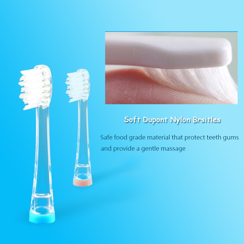 Cepillo de dientes eléctrico para niños SEAGO, recargable, Sónico, cepillos suaves, luz LED, cepillo de dientes inteligente para 3-12 años de edad, resistente al agua
