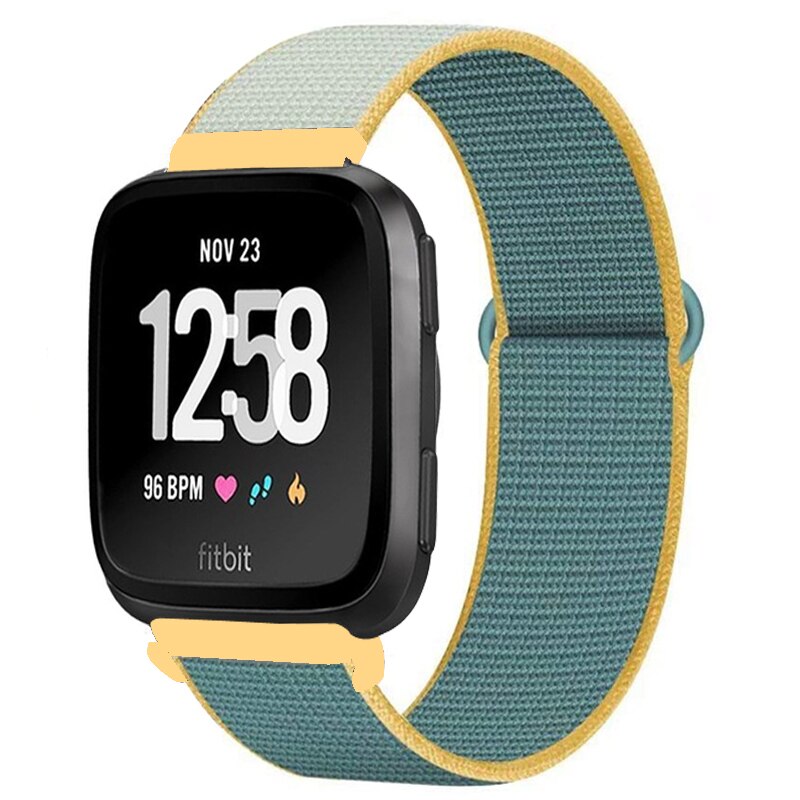 Strap for Fitbit Versa 2 band correa Smart watch replacment Watchband Nylon Sport Loop Bracelet correa Fitbit Versa 2 band: Sunshine