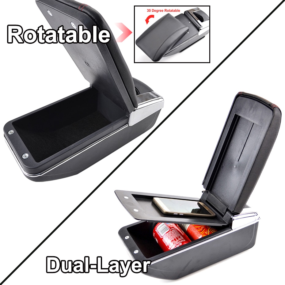 Xukey Central Armrest For Universal Console Center Black Storage Car Styling Box Ashtray 2002