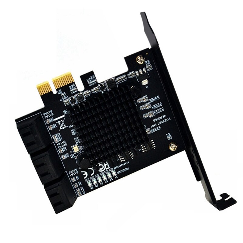 Sata Iii 6 Gbps Controller Uitbreiding Controller ASM109X/Sata 3.0 Non-Raid Ondersteuning 6 Poorten Met 6 Sata kabels