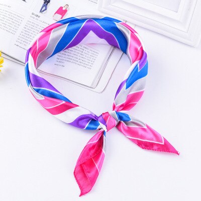 Foulard à rayures pour la tête pour femmes, imprimé, tissu pour cou, étiquette tendance, 50x50cm: TS-16