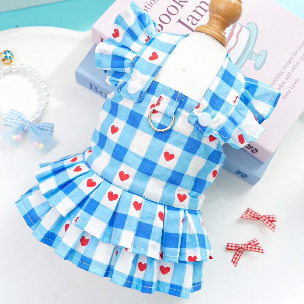 Vestiti per animali domestici con maniche volanti alla moda, gonna da principessa per gatti morbidi e carini, gilet estivo traspirante per cani per gatti cuccioli: S / Rosso