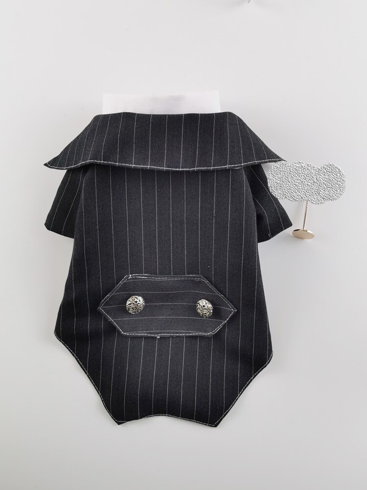 Traje de perro hecho a mano, ropa de perro, vestido de boda, tira gris clásica con camisa blanca, conjuntos gemelos, Gato, Maltese Yorkie,