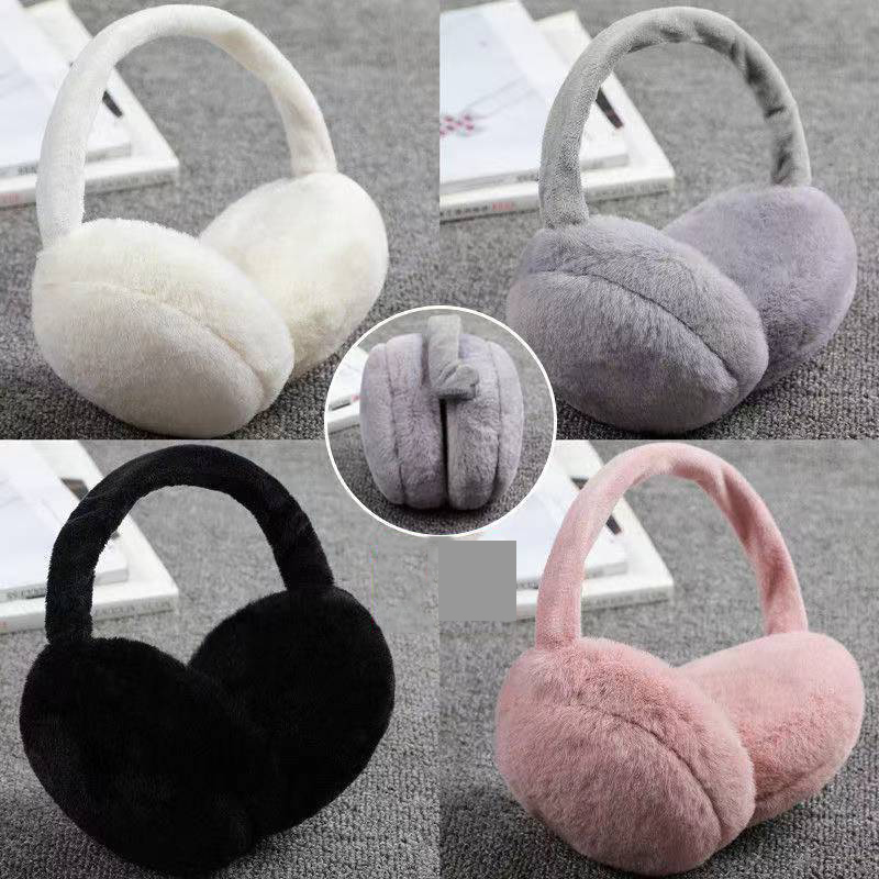 Foldable Stretch Soft Earmuffs for Women Men Warm Cute Plus Velvet Earmuffs Winter Ladies Cold Protection Ear-Muffs