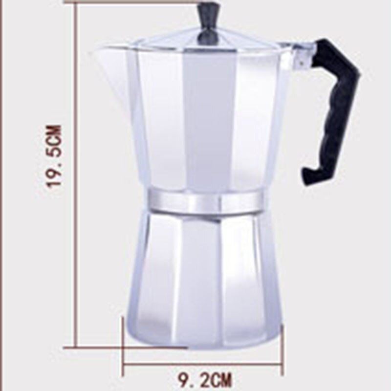 Yoholoo italiensk moka kaffekande mokka komfur espresso kaffe cafetera perkolator cezve geyser latte kaffemaskine: 300ml