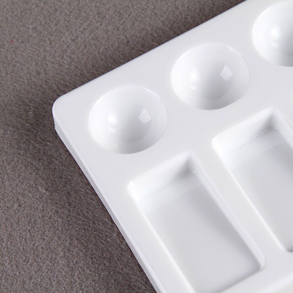 White Plastic Paint Mixing Palette with 5 Sloping Wells &amp; 5 Circular Wells