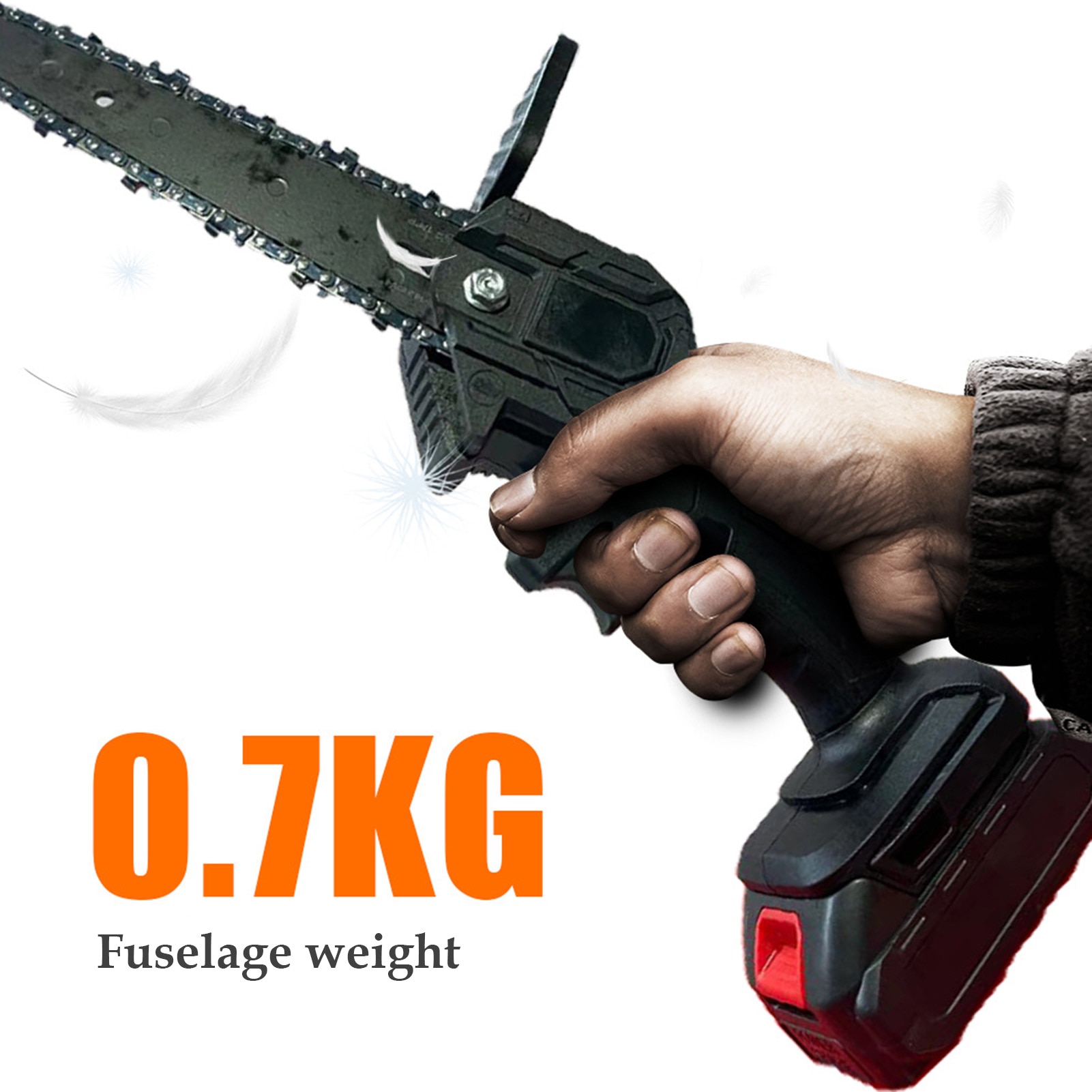 21V 6 Inch Rechargeable Electric Chain Saw Cordless Woodworking Wood Cutter With EU/US/AU/UK Plug Adapter 1/2 Batteries