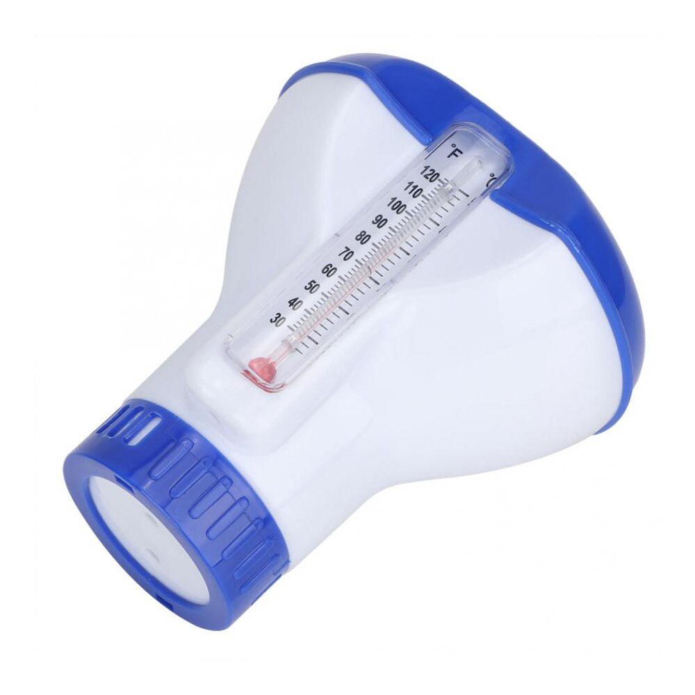 Vaso flotante dispensador de medicina para piscina con termómetro accesorios para piscina de 5 pulgadas