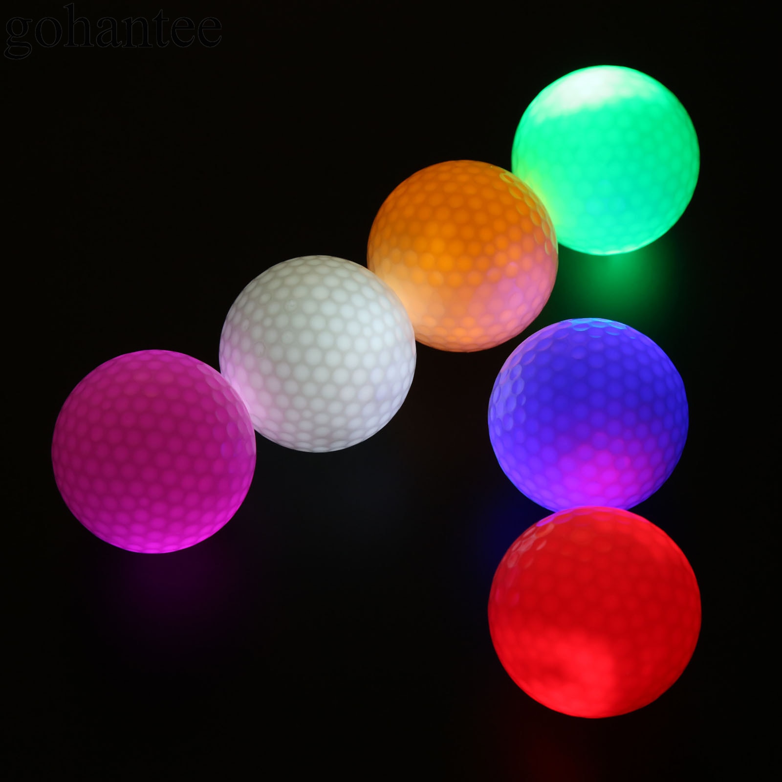 Gohantee nyhet gummi golfbollar 6 sorters mönster golfbollar liknande rugby fotboll sport mästare golfbollar